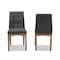 Baxton Studio Tara Mid-Century Transitional Dark Grey Fabric and Walnut Brown Finished Wood 2-PC Dining Chair Set 186-11674-Zoro - alternate 2